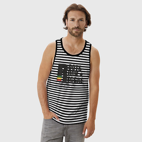 Мужская майка Корни рок регги / Черная тельняшка – фото 3