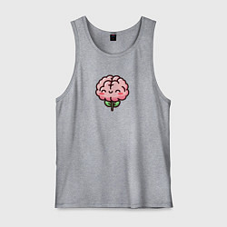 Майка мужская хлопок Мозг-цветок, цвет: меланж