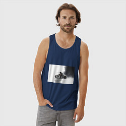 Майка мужская хлопок Крутой байкер скетч, цвет: тёмно-синий — фото 2