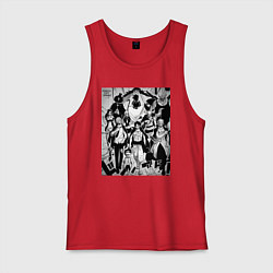 Майка мужская хлопок Ван-Пис мугивары вано, цвет: красный