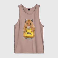 Майка мужская хлопок Хомяк повар, цвет: пыльно-розовый