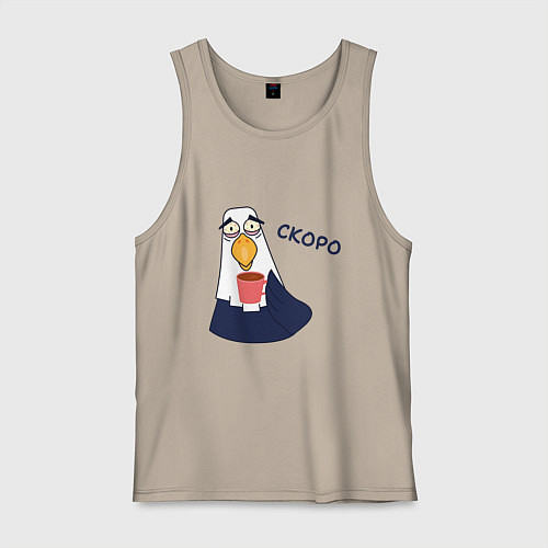 Мужская майка Орел с надписью скоро / Миндальный – фото 1