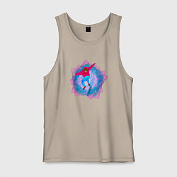 Майка мужская хлопок Парень на скейте, цвет: миндальный