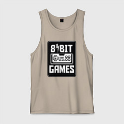 Майка мужская хлопок Игры 8 бит, цвет: миндальный
