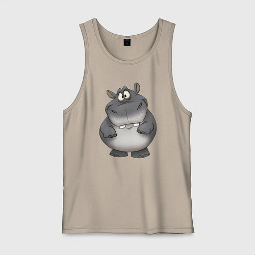 Мужская майка Бегемот улыбается / Миндальный – фото 1