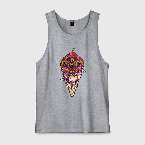 Мужская майка Страшное мороженое / Меланж – фото 1