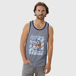 Майка мужская хлопок Покемоны Бластойз Blastoise, цвет: синяя тельняшка — фото 2
