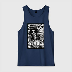 Майка мужская хлопок Rob zombie skulls, цвет: тёмно-синий