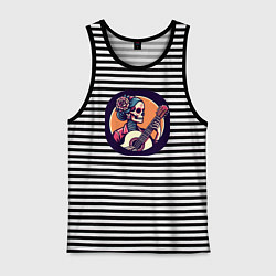 Майка мужская хлопок Мёртвая гитаристка, цвет: черная тельняшка