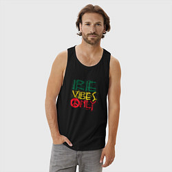 Майка мужская хлопок Irie vibes only, цвет: черный — фото 2