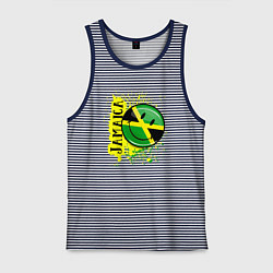 Майка мужская хлопок Jamaica smile, цвет: синяя тельняшка