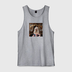 Майка мужская хлопок Девушка с белыми волосами и в солнечных очках, цвет: меланж