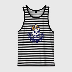 Майка мужская хлопок Банановые головы, цвет: черная тельняшка