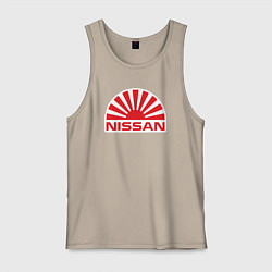 Майка мужская хлопок Nissan car, цвет: миндальный