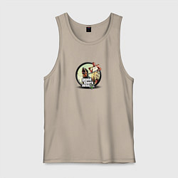 Майка мужская хлопок Grand Theft Auto V logotype, цвет: миндальный