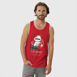 Майка мужская хлопок Я делаю - что хочу, цвет: красный — фото 2