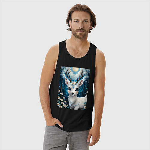 Мужская майка Сказочный олененок / Черный – фото 3