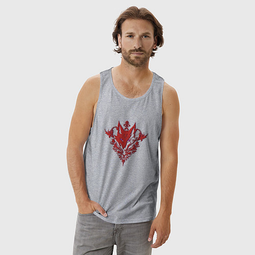 Мужская майка Лис с узорами / Меланж – фото 3