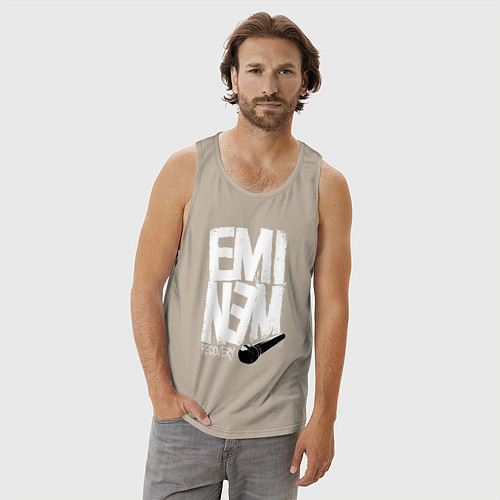 Мужская майка Eminem - microphone / Миндальный – фото 3