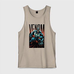 Майка мужская хлопок Веном, цвет: миндальный