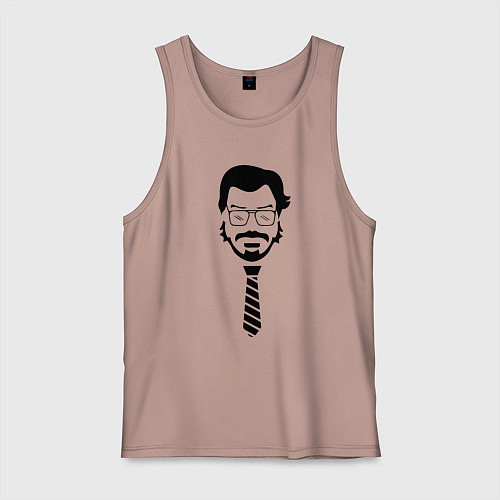 Мужская майка Профессор - бумажный дом / Пыльно-розовый – фото 1