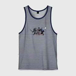 Майка мужская хлопок Ведьмак 3 дикая охота лого, цвет: синяя тельняшка