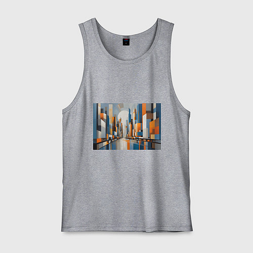 Мужская майка Архитектура город абстракция / Меланж – фото 1