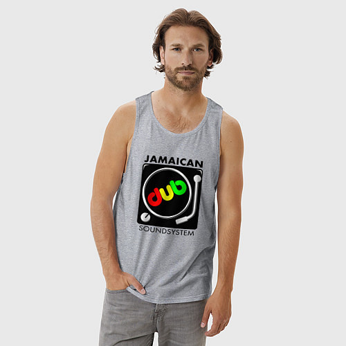 Мужская майка Ямайская звуковая система / Меланж – фото 3