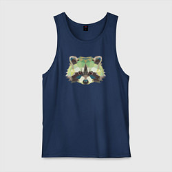 Майка мужская хлопок Милый енотик, цвет: тёмно-синий