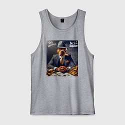 Майка мужская хлопок Dog Corleone - ai art fantasy, цвет: меланж