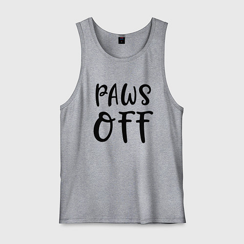 Мужская майка Лапы прочь - предупреждение / Меланж – фото 1