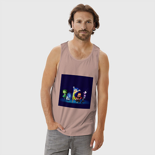 Мужская майка Все эмоции персонажи мультфильм головоломка / Пыльно-розовый – фото 3