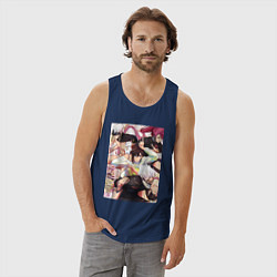 Майка мужская хлопок Дандадан: Момо Аясэ, цвет: тёмно-синий — фото 2