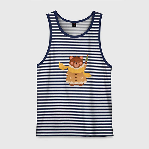 Мужская майка Маленький медведик / Синяя тельняшка – фото 1