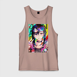 Майка мужская хлопок Дандадан: Момо Аясэ, цвет: пыльно-розовый