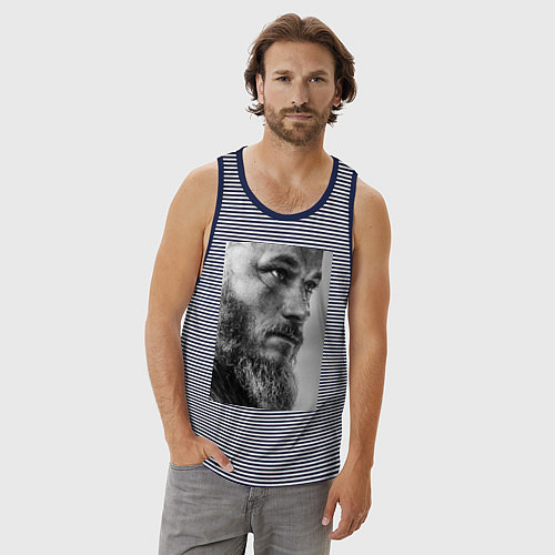 Мужская майка Рагнар: воин севера / Синяя тельняшка – фото 3