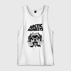 Майка мужская хлопок Arctic Monkeys - rock dog, цвет: белый