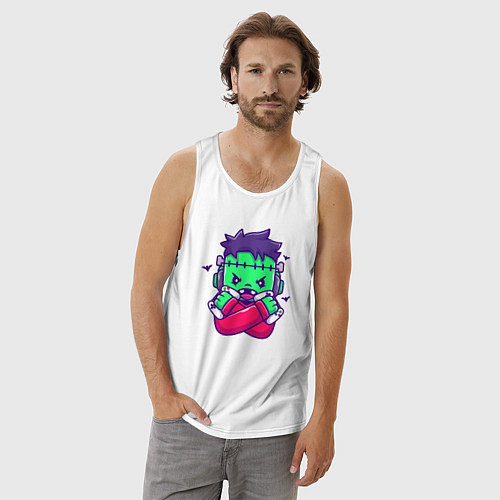Мужская майка Франкенштейн геймер / Белый – фото 3