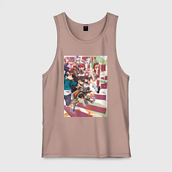 Майка мужская хлопок Дандадан: Момо Аясэ, цвет: пыльно-розовый