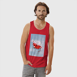 Майка мужская хлопок Евангелион Синдзи Икари Рей Аянами, цвет: красный — фото 2