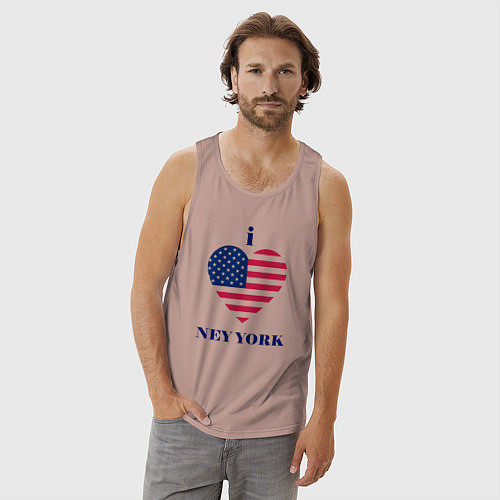 Мужская майка Люблю Нью-Йорк / Пыльно-розовый – фото 3