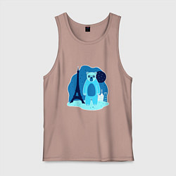 Мужская майка Медведь в Париже