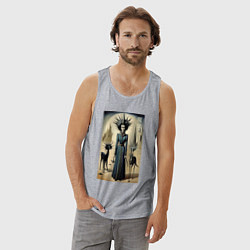 Майка мужская хлопок Ведьма с похожей планеты - готика, цвет: меланж — фото 2