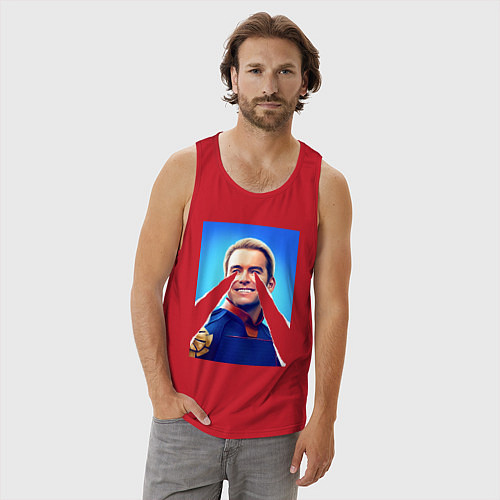 Мужская майка Хоумлендер с лазерами Пацаны / Красный – фото 3