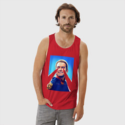 Майка мужская хлопок Хоумлендер с лазерами Пацаны, цвет: красный — фото 2