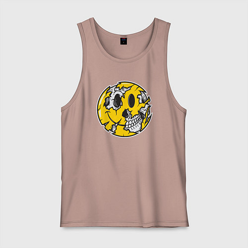 Мужская майка Smile skull / Пыльно-розовый – фото 1