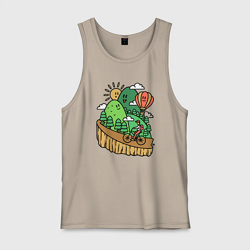 Мужская майка Велосипедное путешествие / Миндальный – фото 1