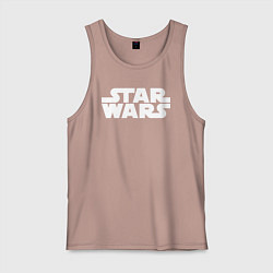 Майка мужская хлопок Star wars logo, цвет: пыльно-розовый