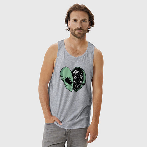 Мужская майка Space alien / Меланж – фото 3