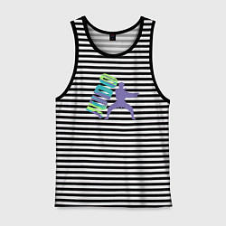 Майка мужская хлопок Judo fight, цвет: черная тельняшка